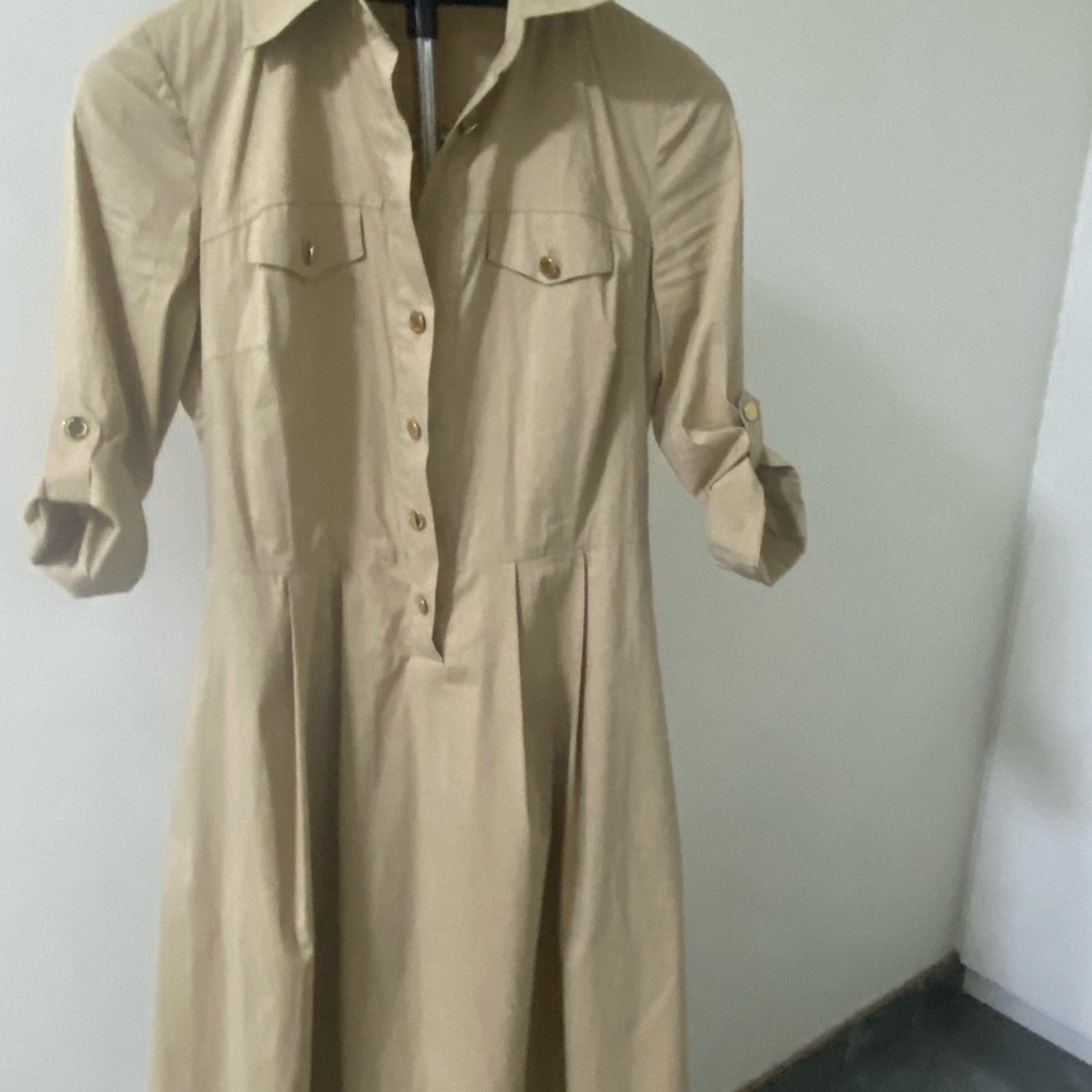 Tory Burch Beige Long Sleeve Dress